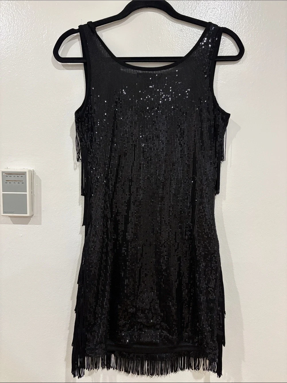 Sleeveless Black Fringe Party Dress - Picture 2 of 3
